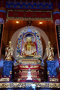 The Buddha statue in Puu Jih Shih Buddhist Temple , Sandakan , Borneo Island photo