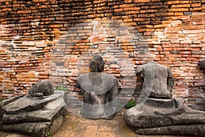 Buddha statue in ruin on Ayutthaya.