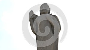 Buddha statue silhouette with white background