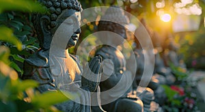 Buddha Statue Sitting in Garden