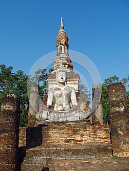 Buddha statue Sukhothai Historical Park in Thailand