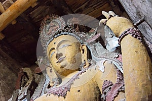 Buddha Statue at Sumda Chun Monastery in Leh, Ladakh, Jammu and Kashmir, India.
