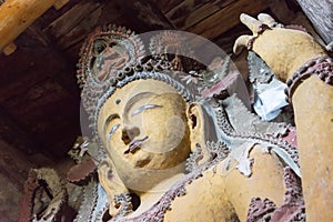 Buddha Statue at Sumda Chun Monastery in Leh, Ladakh, Jammu and Kashmir, India.