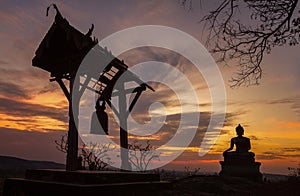 Buddha statue in sunset at Phrabuddhachay Temple