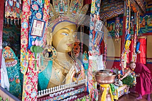 Buddha Statue at Thikse Monastery Thikse  Gompa in Ladakh, Jammu and Kashmir, India