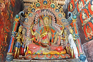 Buddha statue in Tibetan monastery
