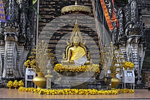 Buddha statue at Wat Chedi Luang,Chiang Mai, Thailand