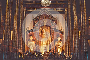 Buddha statue, Wat Chedi Luang temple, Chiang Mai, Thailand