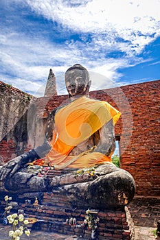 Buddha statue, Wat Lokaya Sutharam temple, Ayutthaya, Thailand