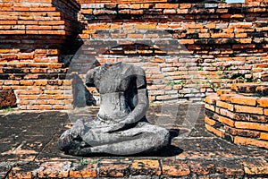 Buddha statue in Wat Maha That, Ayutthaya, Thailand