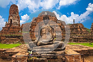 Buddha statue at Wat Mahathat, Ayutthaya, thailand