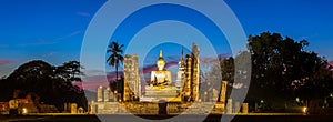 Buddha Statue at Wat Mahathat, buddha temple, in Sukhothai Histo