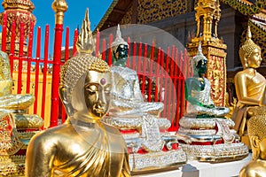 Buddha Statue at Wat Phrathat Doi Suthep in Chiang Mai, Thailand. The Temple was originally built in AD 1383