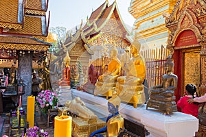 Buddha Statue at Wat Phrathat Doi Suthep in Chiang Mai, Thailand. The Temple was originally