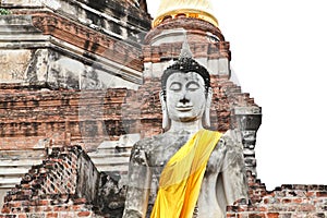 Buddha statue of Wat Yai Chai Mongkol in Ayutthaya