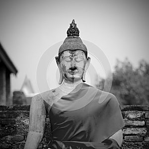 Buddha statue in Wat Yai Chai Mongkol- Ayutthaya, Thailand
