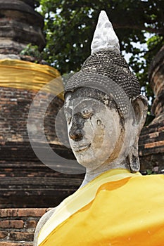 Buddha statue at Wat Yai Chai Mongkol in Thailand