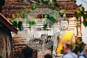 Buddha Statue at Wat Yai Chaimongkol in Ayutthaya, Thailand