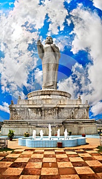 Buddha statue on water in Hyderabad