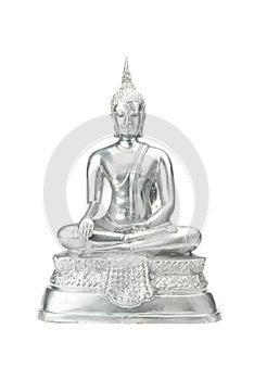 Buddha statue on a white.