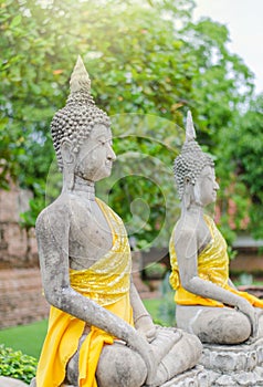 Buddha statues in Ayutthaya,Watyaichaimongkol