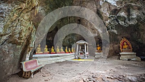 Buddha statues in Khao Luang Cave - Phetchaburi, Thailand