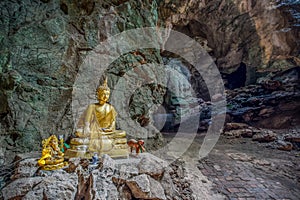 Buddha statues in Khao Luang Cave - Phetchaburi, Thailand