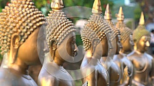Buddha statues at Seema Malaka Temple on Beira Lake, Colombo