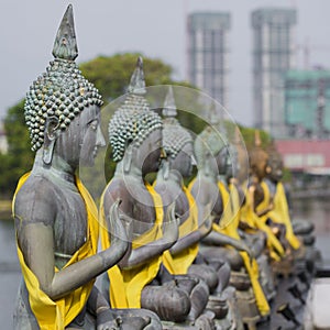 Buddha Statues in Seema Malaka Temple, Colombo, Sri Lanka