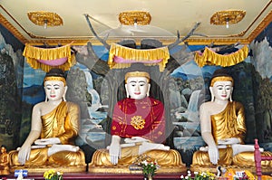 Buddha statues of Shwe Maw Daw Pagoda, Yangon,Myanmar photo