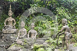 Buddha statues Tar Nim Waterfall Secret Magic Garden Koh Samui