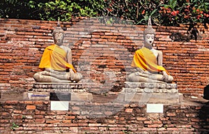 Buddha statues. Temple of Ayutthaya