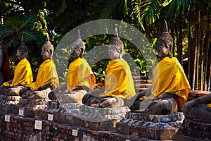 Buddha statues at temple Wat Yai Chai Mongkol