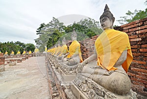 Buddha statues at the temple of Wat Yai Chai Mongkol