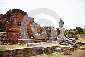 Buddha statues in temples Ayuttaya