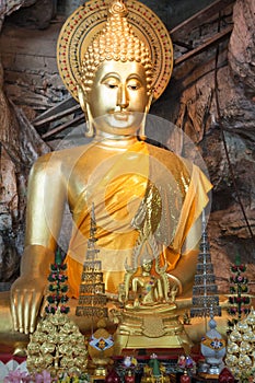 Buddha statues on the tiger cave temple near krabi ,thailand