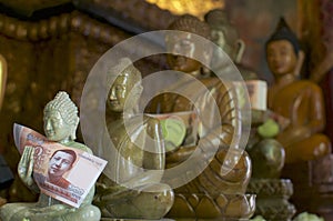 Buddha statues at Wat Phnom in Phnom Penh, Cambodia