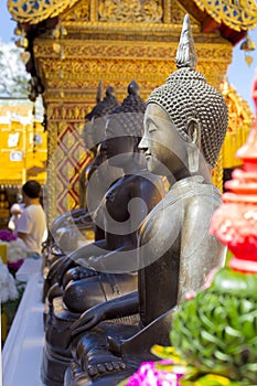 Buddha statues at Wat Phra That Doi Suthep the most popular temple in Chiang Mai, Thailand