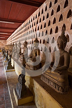 Buddha statues at the Wat Si Saket Temple