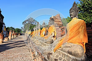 Buddha statues,Wat Yai Chai Mongkol