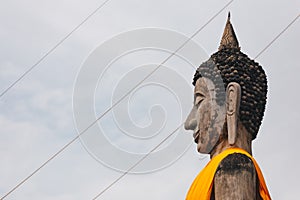 Buddha Status at Wat Yai Chaimongkol, Ayutthaya, Thailand