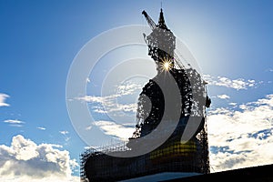 Buddha structure big body with sky and sunlight background
