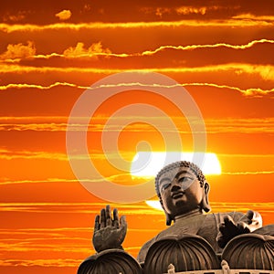 Buddha at sunset