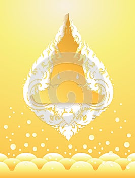 Buddha thai tradition paper cut on water background photo
