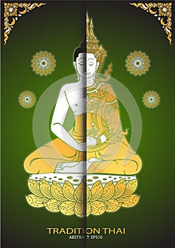 Buddha thai tradition vector