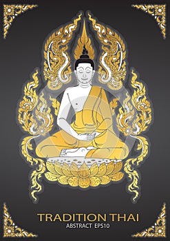 Buddha thai tradition vector