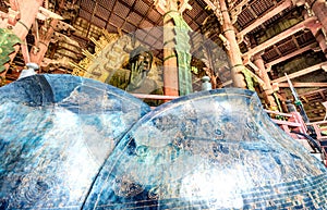 Buddha at Todai-ji Temple in Nara, Japan.