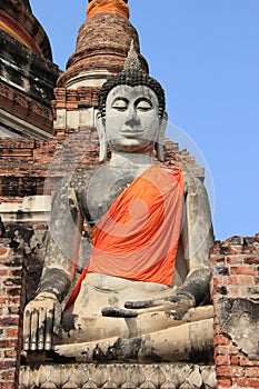 Buddha at Watyaichaimongkol Temple in Ayutthaya, Thailand