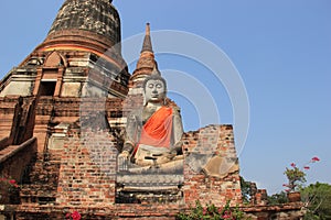 Buddha at Watyaichaimongkol Temple in Ayutthaya, Thailand