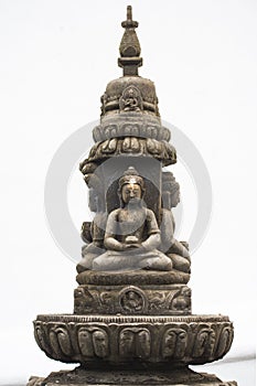 Buddhas on chorten spire , Kathmandu , Nepal